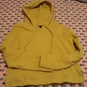 Mustard cropped hoodie sweatshirt